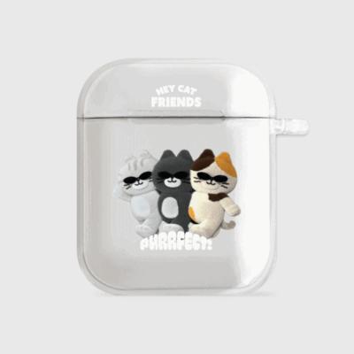 [THENINEMALL] Sunglasses Hey Cat AirPods Clear Case