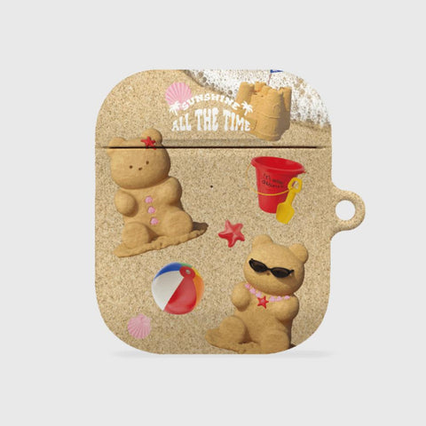 [THENINEMALL] Pattern Sand Gummy AirPods Hard Case