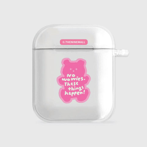 [THENINEMALL] Painting No Worries Bear AirPods Clear Case