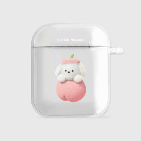 [THENINEMALL] Pattern Peach Ppokku AirPods Clear Case