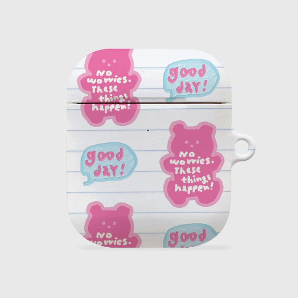 [THENINEMALL] Pattern Good Day Bear AirPods Hard Case