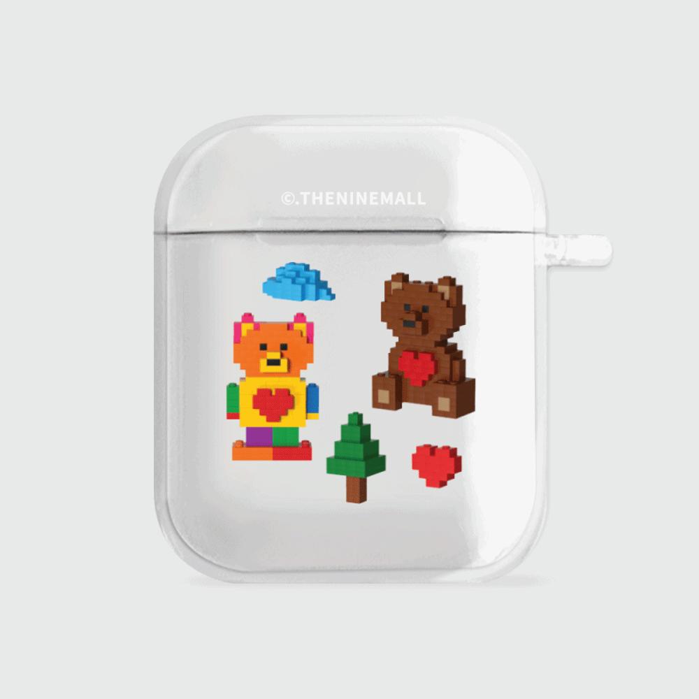 [THENINEMALL] Pattern Cube Gummy AirPods Clear Case