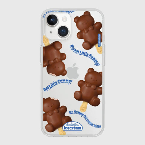 [THENINEMALL] Pattern Ice Cream Gummy Clear Phone Case (3 types)