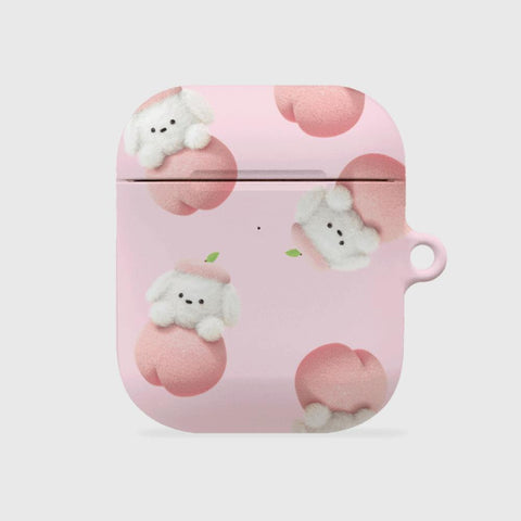 [THENINEMALL] Pattern Peach Ppokku AirPods Hard Case