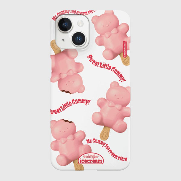 [THENINEMALL] Pattern Ice Cream Gummy Hard Phone Case (2 types)