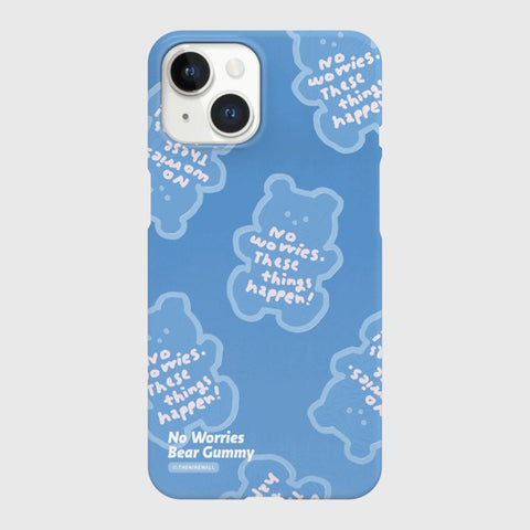 [THENINEMALL] Painting No Worries Bear Hard Phone Case (2 types)