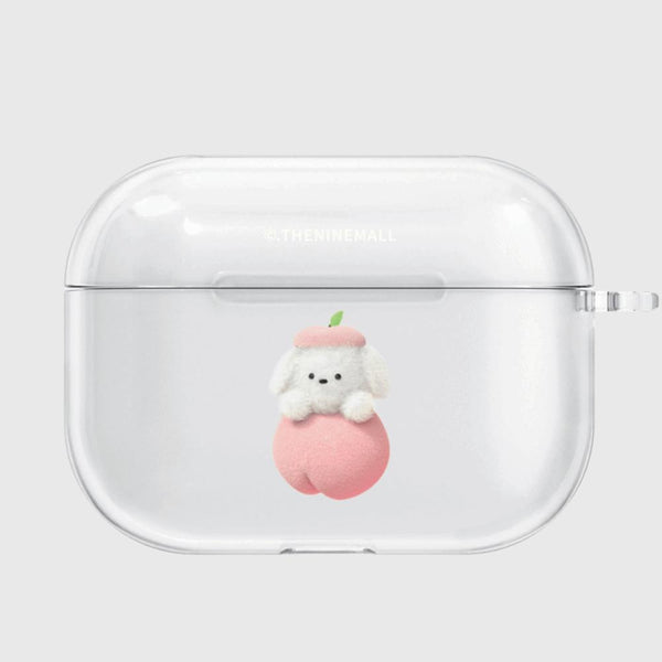 [THENINEMALL] Pattern Peach Ppokku AirPods Clear Case