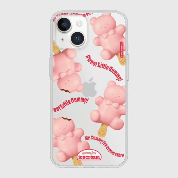 [THENINEMALL] Pattern Ice Cream Gummy Clear Phone Case (3 types)