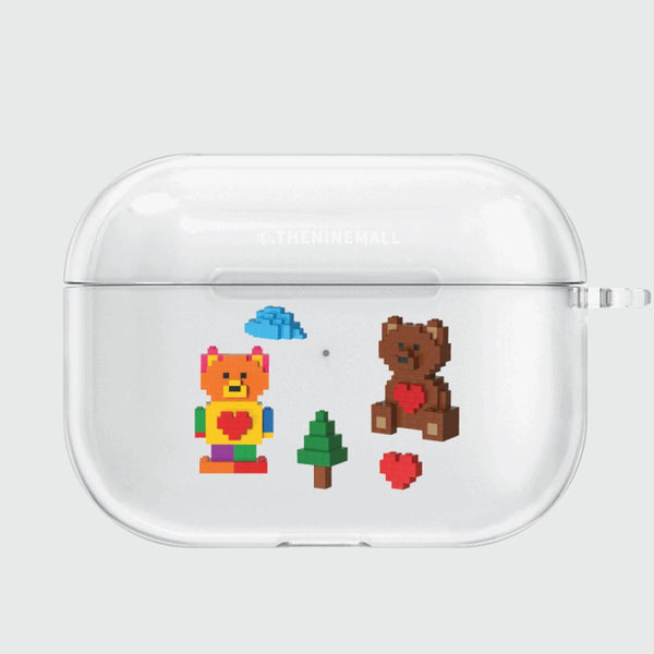 [THENINEMALL] Pattern Cube Gummy AirPods Clear Case