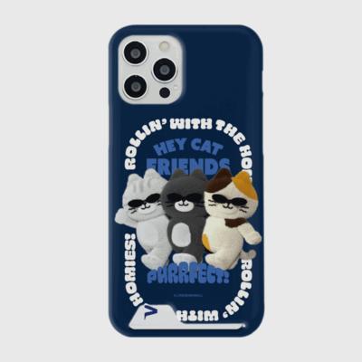 [THENINEMALL] Sunglasses Hey Cat Hard Phone Case (2 types)