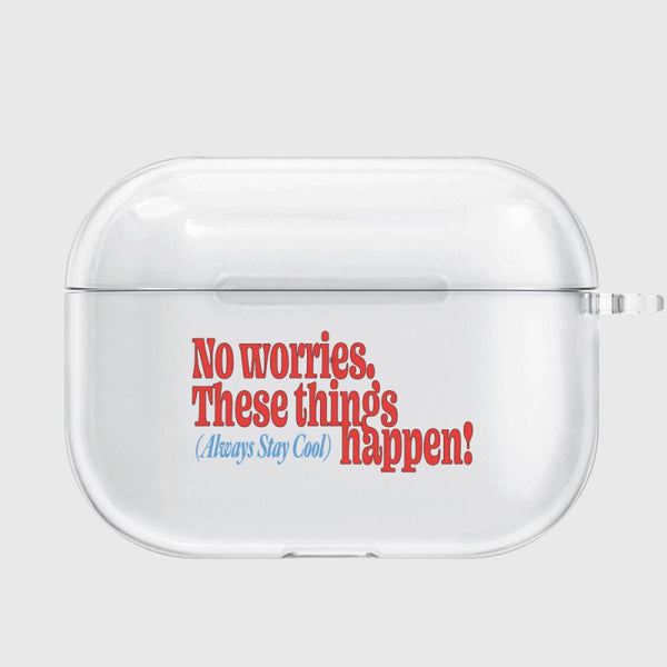 [THENINEMALL] Vintage No Worries AirPods Clear Case