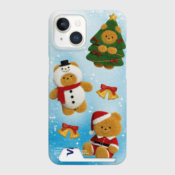 [THENINEMALL] Pattern Happy Holiday Gummy Hard Phone Case (2 types)