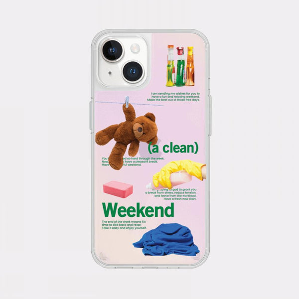 [Mademoment] Happy Weekend Design Glossy Mirror Phone