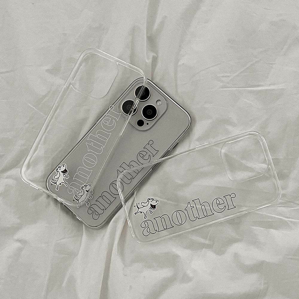 [Mademoment] Another Dog Line Design Clear Phone Case (3 Types)