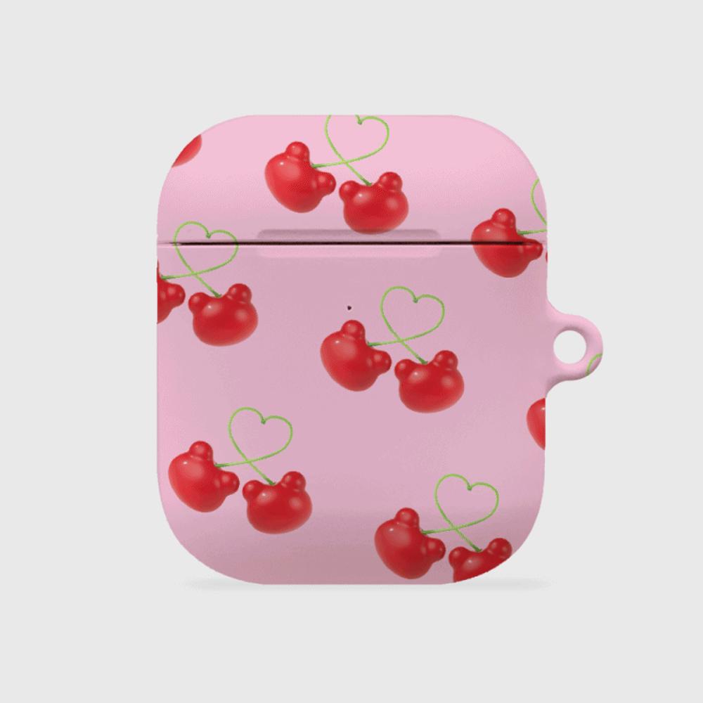 [THENINEMALL] Cherry Face Gummy AirPods Hard Case