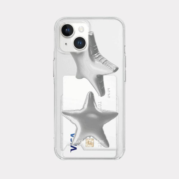 [Mademoment] Balloon Shinning Star Design Clear Phone Case (3 Types)