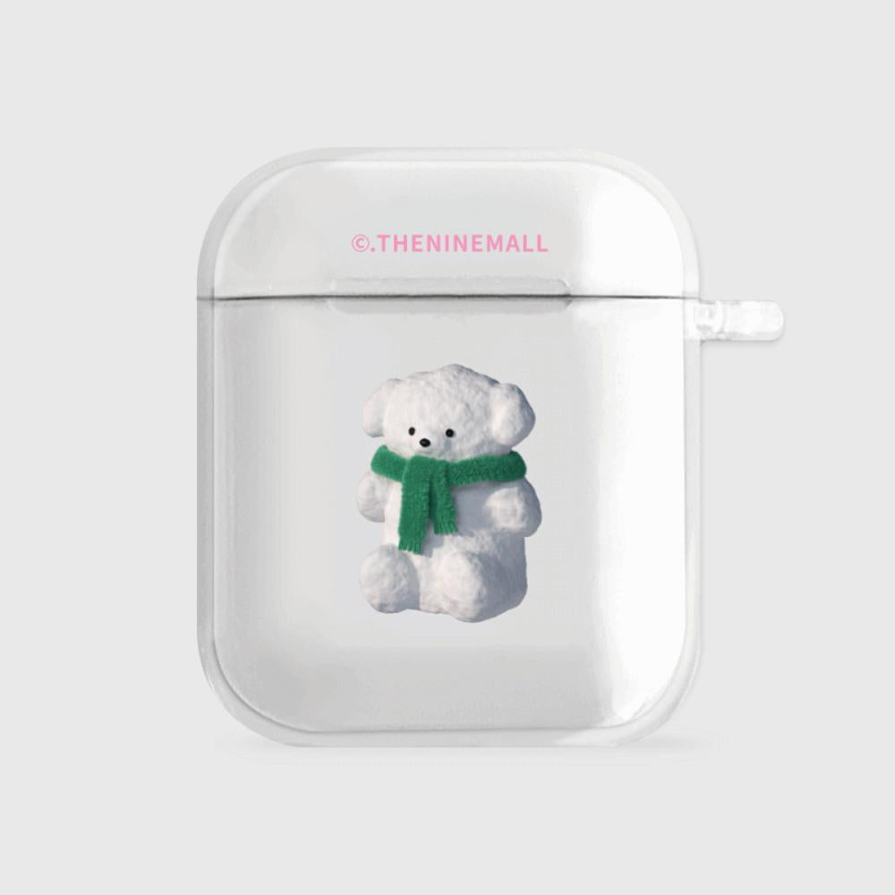 [THENINEMALL] Puppy Snowman AirPods Clear Case