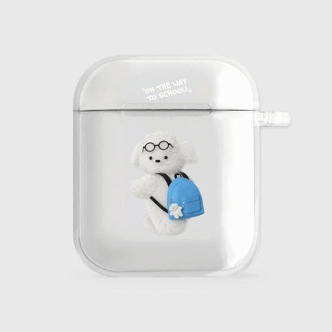 [THENINEMALL] Student Puppy AirPods Clear Case