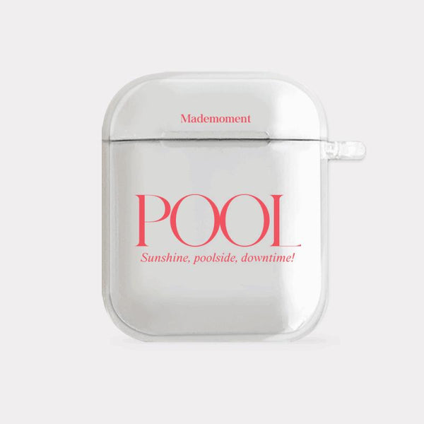 [Mademoment] Poolside Lettering Design Clear AirPods Case