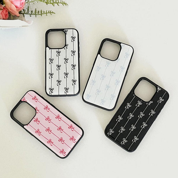 [Mademoment] Line Ribbon Pattern Design Bumper Phone Case