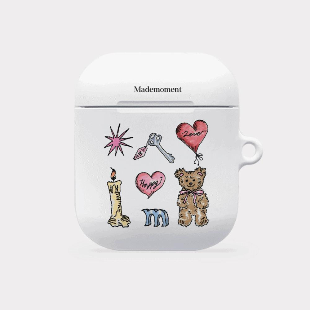[Mademoment] Vintage Drawing Pattern Design AirPods Case