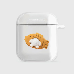 [THENINEMALL] Pattern Fish Bread Puppy AirPods Clear Case