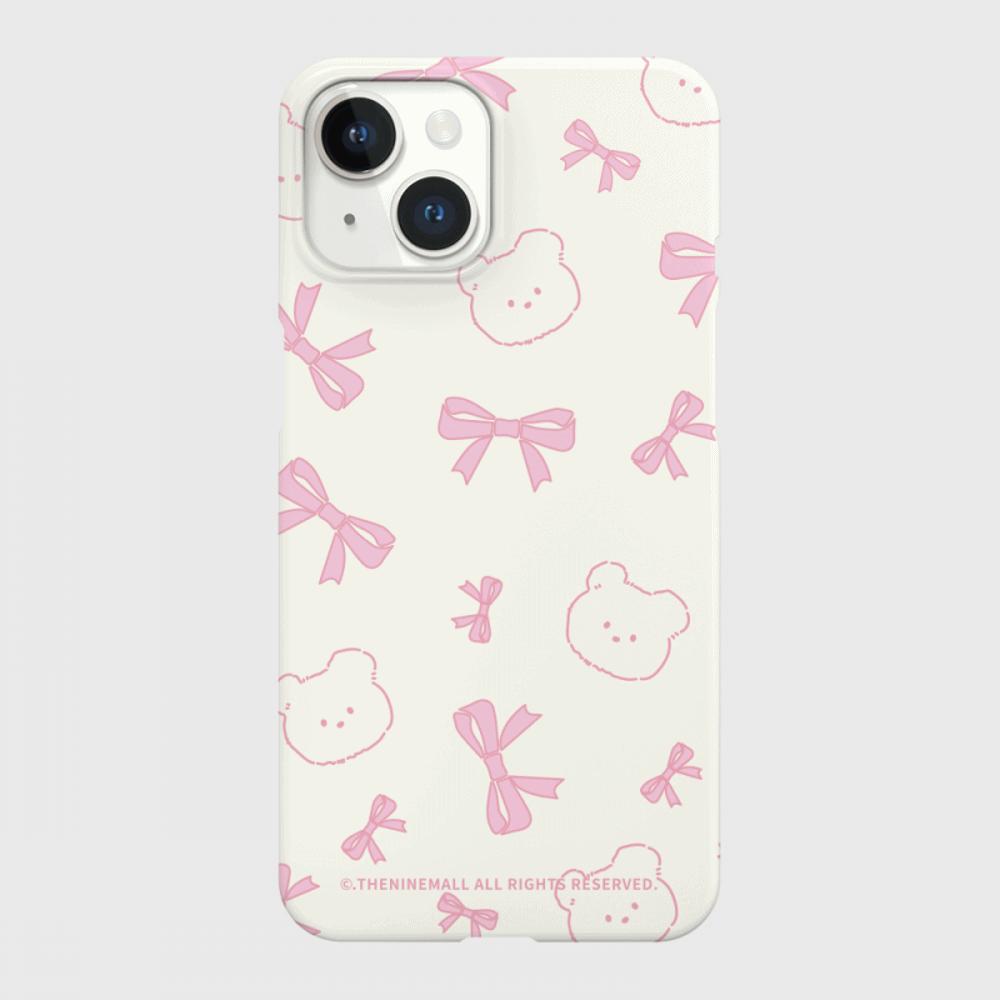 [THENINEMALL] Lovely Ribbon Pattern Hard Phone Case (2 types)