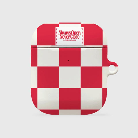 [THENINEMALL] Basic Checkerboard Label AirPods Hard Case