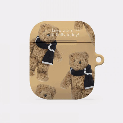 [Mademoment] Pattern Winter Fluffy Teddy Design AirPods Case