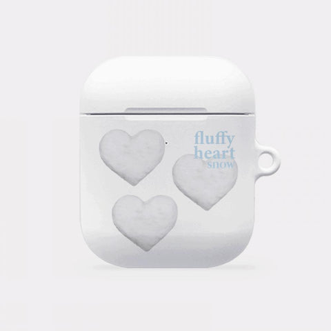 [Mademoment] Pattern Fluffy Heart Snow Design AirPods Case