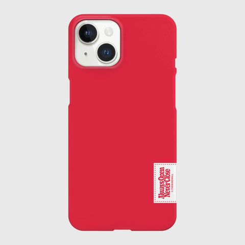 [THENINEMALL] Basic Color Label Hard Phone Case (2 types)