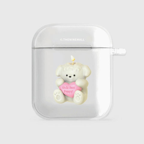 [THENINEMALL] Puppy Candle AirPods Clear Case