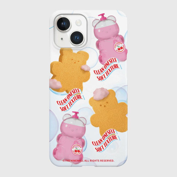 [THENINEMALL] Pattern Loofah Gummy Hard Phone Case (2 types)