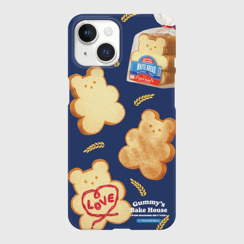 [THENINEMALL] Pattern Bread Gummy Hard Phone Case (2 types)