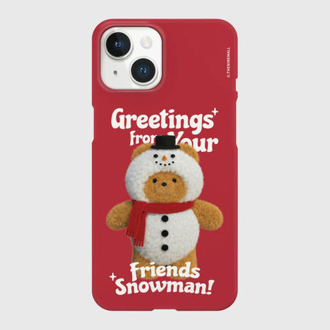 [THENINEMALL] Greetings Gummy Snowman Hard Phone Case (2 types)