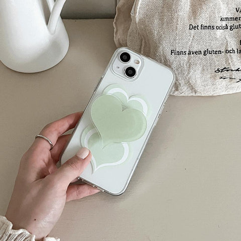 [Mademoment] Coloring Green Design Clear Phone Case (3 Types)