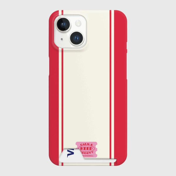 [THENINEMALL] Vintage Stripe Label Hard Phone Case (2 types)