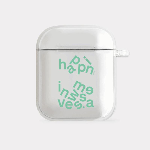 [Mademoment] Wave Of Happiness Lettering Design Clear AirPods Case