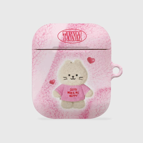 [THENINEMALL] Fluffy Hey Cat AirPods Hard Case