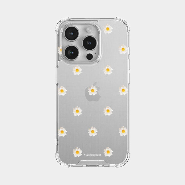 [Mademoment] Pure Daisy Pattern Design Clear Phone Case (3 Types)