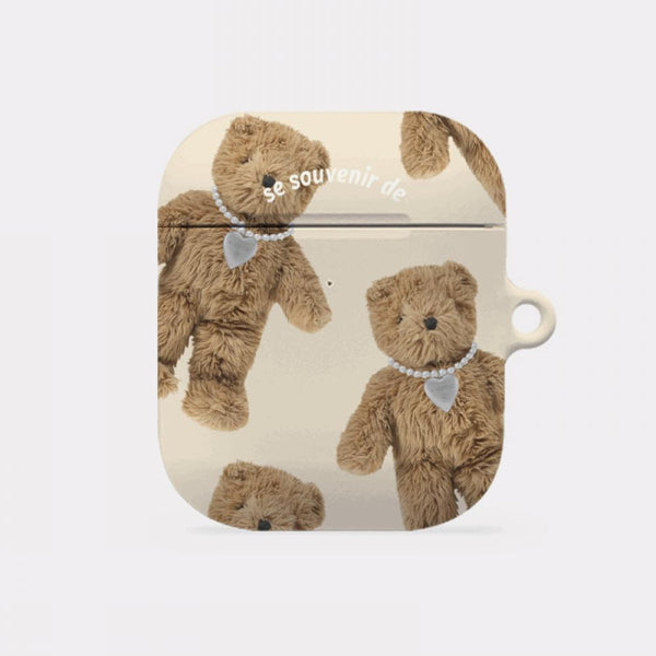 [Mademoment] Pattern Teddy Souvenir Pendant Design AirPods Case