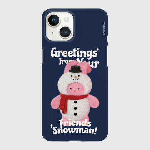 [THENINEMALL] Greetings Windy Snowman Hard Phone Case (2 types)