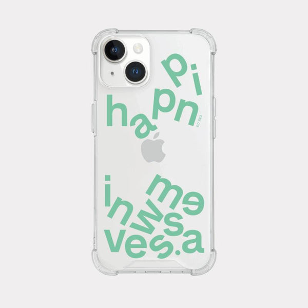 [Mademoment] Wave Of Happiness Lettering Design Clear Phone Case (3 Types)