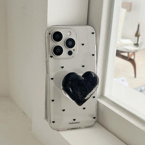 [Mademoment] Small Heart Pattern Design Clear Phone Case (3 Types)