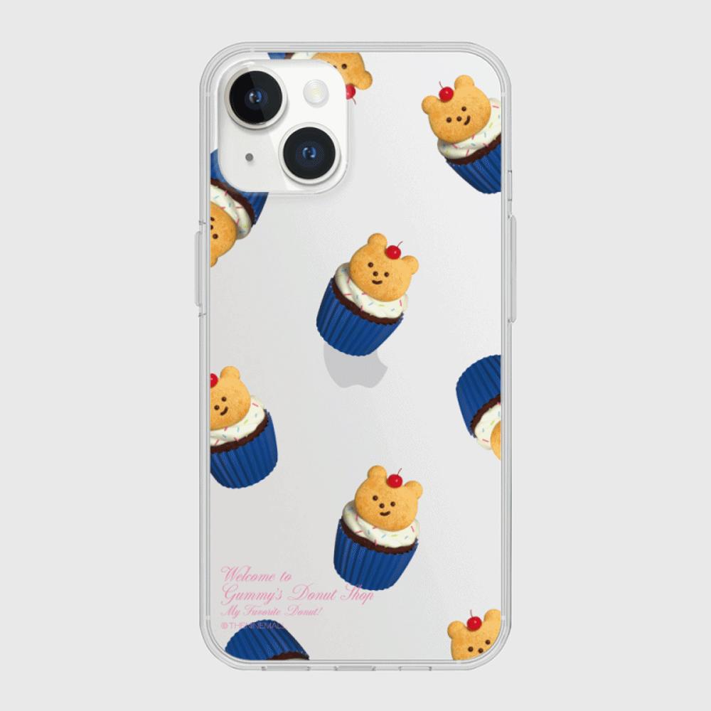 [THENINEMALL] Pattern Gummy Muffin Clear Phone Case (3 types)