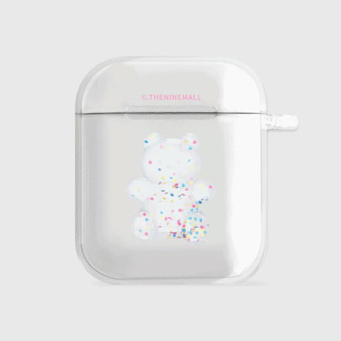 [THENINEMALL] White Gummy Balloon AirPods Clear Case