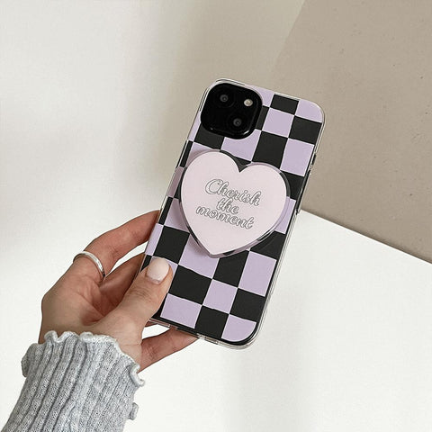 [Mademoment] Coloring Pink Design Clear Phone Case (3 Types)