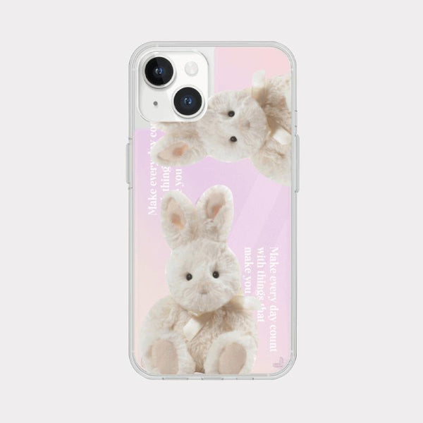 [Mademoment] Make Happy Bunny Design Glossy Mirror Phone Case