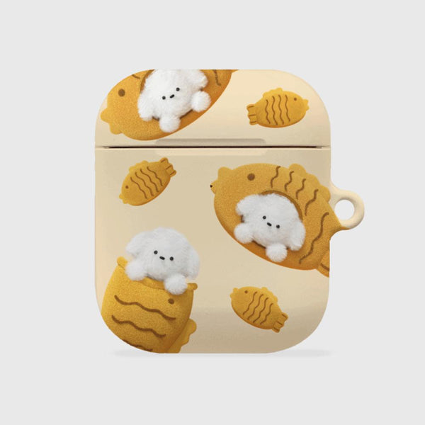 [THENINEMALL] Pattern Fish Bread Puppy AirPods Hard Case