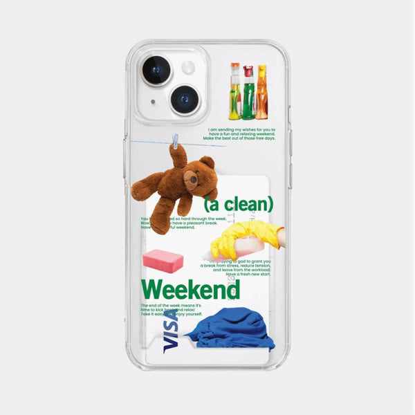 [Mademoment] Happy Weekend Design Clear Phone Case (3 Types)